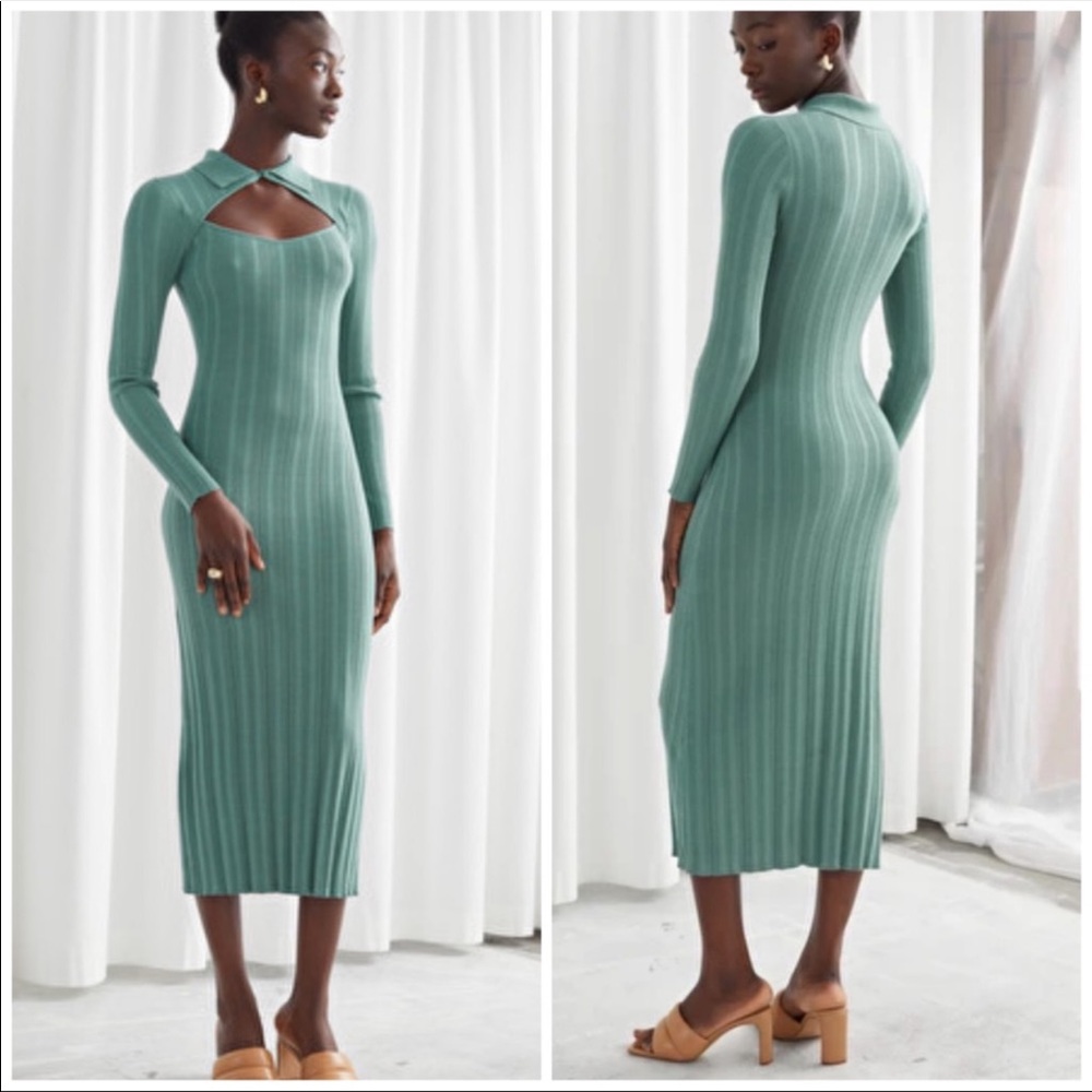 🔥Other stories ribbed knit midi dress💥